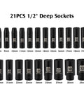 Beefy 49 Piece One Half Inch Drive Impact Socket Set With Deep And Shallow Sockets Metric 8mm To 32mm CRV Steel Deep Socket Display