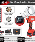 Cordless Electric Ratchet Wire Cutter Pro Grade Cable Cutter For Copper And Aluminum Wires 50 75 85 95mm Size 21V 5.0Ah Battery