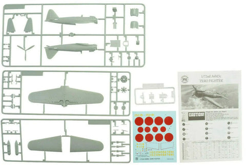 A6M5c Zero Fighter 1 To 72 Scale Plastic Model Airplane Kit With Dope Detailed Multicolor Parts And Three Decal Sets Requires Paint And Glue Not Included 128V kit pieces with instructions and decals