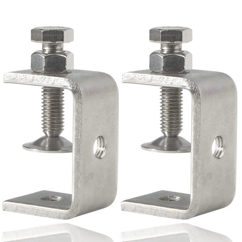 Stainless Steel C Clamps Set One And Five Eighths Inch Opening Rock Solid Heavy Duty Mounting U Clamp For Metalworking Mini Desk