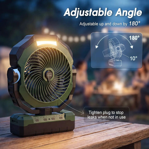 Beast Portable Misting Fan With 36000mAh Battery, Four Speed Settings, Three Timers, Two Light Modes, 460ml Tank, Adjustable Angle