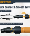 Close-up of a 16 Foot Vacuum Hose Kit With Quick Change Adapters And Threaded Coupler For Dust Collection System, showing connection feature.