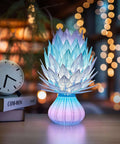 Gradient Translucent PETG lamp with blue-to-purple color shift, showing intricate design, made with PetG Filament 1.75mm 1kg spool.