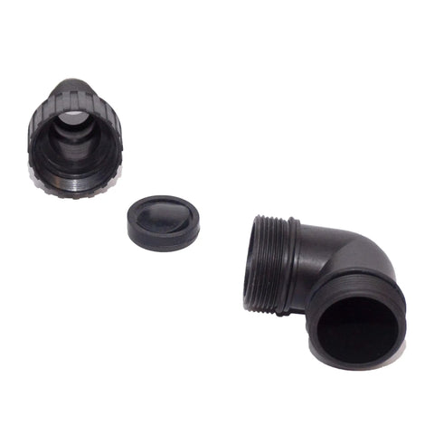HydraPump Smart High Output Submersible Pump With HydraDetect Auto Operation components, including hose fittings and connectors.