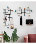 Top Shelf Wrought Iron Double Wall Hooks For Coats And Gear Rustic Entryway Organizer with colorful accents for stylish storage.