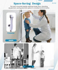 Wall Mounted Height Gauge For Home Or Clinic, Aluminum Stadiometer With 10 To 225 Cm Range (3.9 To 88.6 In) in use by nurse with child