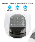 Control panel and remote of 16 Inch Remote Control Oscillating Fan With Quiet 3 Speed Settings, 90 Degree Airflow, Timer And Sleep Modes