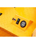 Control panel of Top Notch 1100 Lbs Electric Tow Tractor Tugger Cart with switches and hour meter for operation management.