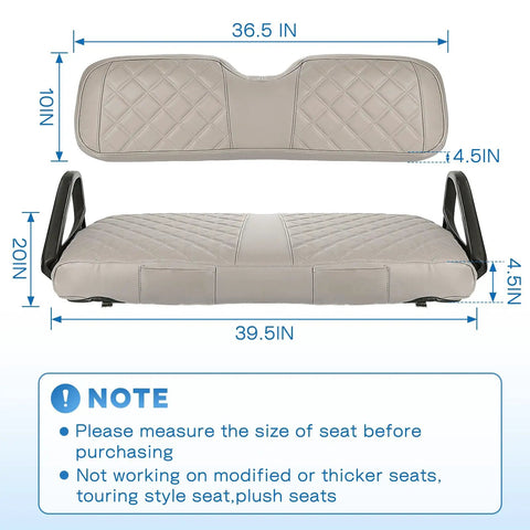 Ezgo Txt Front Seat Covers 1994-2013 Waterproof Vinyl Leather Replacement With Pockets Adjustable Buckle No Staples Needed Beige Golf Cart Accessories