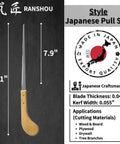 Japanese Style Keyhole Saw With Long Blade Crushing Through Wood Plywood Drywall And Gypsum Boards with wooden handle, 14.1in long.