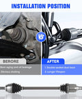 Subaru Forester Front CV Axle Shaft Assembly Left or Right Replacement for 2014-2018 2.0L 2.5L Models, Driver and Passenger Side, 66-7568, 27 Spline, 31.78 Inch Length, installation position