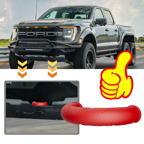 Ford Tow Hook Covers Red For F150 2004 2024 And Toyota Tundra 2017 2021 Accessories No Drill Easy Fit Front Cap