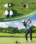 Golfer using Golf Alignment Sticks System With Holder Plate For Aiming Putting And Swing Training 2 48 Inch Sticks Pro Practice