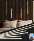 Easy-Install Self-Adhesive Dimmable LED Light Strips Kit For Slat Wall Panels And Wood Walls 6-Piece Set 3000K Warm White With Touch Control