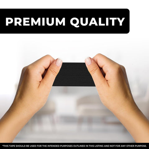 Hands holding black tape with 'Premium Quality' text, promoting Premium Cotton Adhesive Tape For Skin Care Pain Free Removal Hypoallergenic Latex Free Gentle On Sensitive Skin 30 Pack All Day Comfort With Skin Friendly Adhesive And Easy To Apply Packaging May Vary.