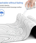 Extended White Topographic Gaming Mouse Pad Desk Mat 31.5 Inch By 11.8 Inch Long XL Pad For Gaming And Office, Ultra Smooth Surface