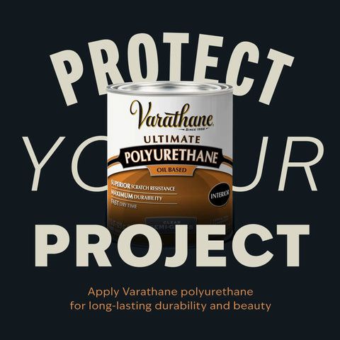 Varathane Ultimate Polyurethane can, oil-based interior finish, offers maximum durability for home projects.