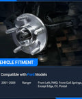 Ready Bolt Front Steering Knuckle Assembly For Ford Ranger 2001 2009 RWD Pickup Truck with Front Coil Springs, Left Side View