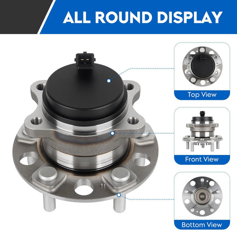 Rear Wheel Bearing Hub Assembly Five Lug With ABS Hubs One Piece Fits 2016-2019 Hyundai Tucson FWD, 2017-2020 Kia Sportage FWD