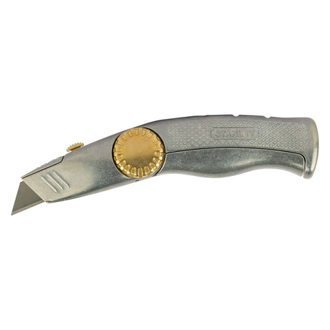 Snap Off Knife Pro Retractable Blade Utility Knife With 18mm Width Stainless Steel Blade Guide Quick Tool Free Blade Change Ergonomic Silver Handle For Smooth Cuts