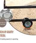 Heavy Duty Gate Wheel 6 Inches With Rubber Roller for metal tube gates, shown on sandy surface, highlighting heavy-duty steel.