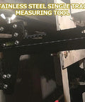 Pro Level Elevator Guide Gauge Tough As Nails Stainless Steel Ruler showing precise alignment on a single track.
