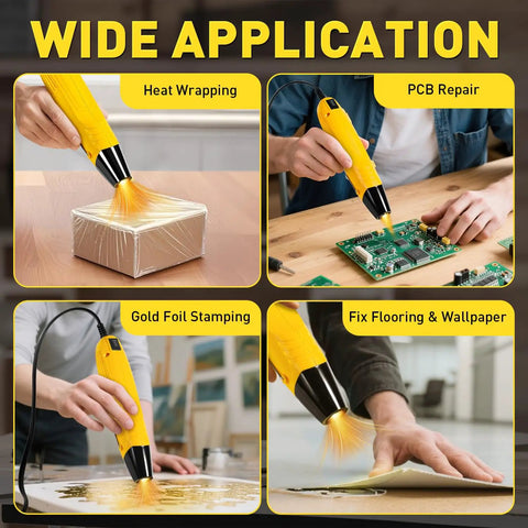 Mini Heat Gun 350W With Two Temperature Settings 482F/752F 250C/400C Hot Air Tool used for heat wrapping and repairs