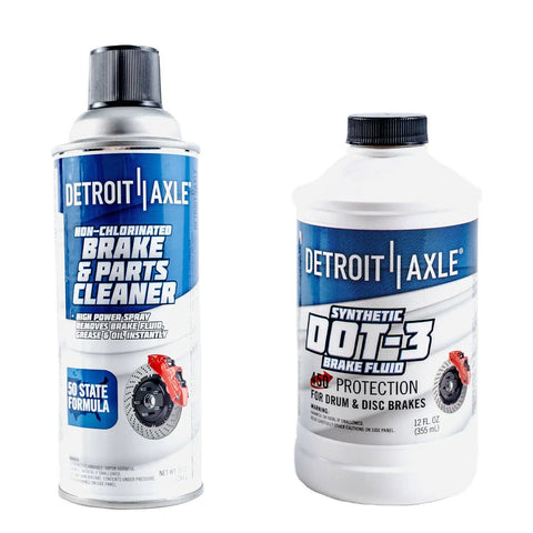 Brake cleaner spray and brake fluid bottle from Rear Drum Brake Kit For Toyota Corolla 2009-2019 With Drum Brakes Includes 2 Rear Drums, 2 Rear Brake Shoes, Brake Cleaner Spray And Brake Fluid Bottle DIY Friendly Ready To Install