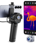 X2 Thermal Night Vision Monocular For Android Phones, 950 Yard Detection Range, 512x384 IR Resolution, 50Hz Thermal Scope shown with phone mount and infrared view of animal on screen