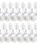12 Pack Dope 10W LED Track Lighting Heads Adjustable Halo Type Fixtures For Accent Artwork And Retail Displays 4000K Cool White 120V 24 Degree Beam Angle White, showing a detailed front view