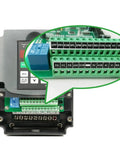 Straight Up 2.2KW 220V 10A Variable Frequency Drive Inverter with programmable control panel and wiring terminal connections.