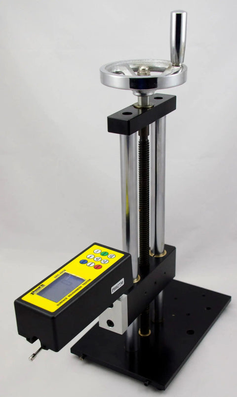 Phase II Plus Surface Roughness Stand And Profilometer Stand For SRG 4000 4500 4600 Pro Grade Quality Four To Thirteen Inch Travel Eighteen Inch Stand Top Bracket Reaches Thirteen Inches NIST Traceable Versatile And Adjustable For Precise Measurements