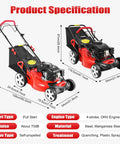 Powerful 140cc Self Propelled Gas Lawn Mower With 20 Inch Blade And 8 Position Adjustable Cutting Height For Large Yards And Estates Easy Start Rugged Steel Deck Mulching Capable No Sweat Mowing, self-propelled steel mower with pull start