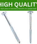 Ace Quality Long Replacement Screws For Sturdy Bed Frame Daybed And Folding Gateleg Table Furniture Hardware Pack Of Eight zinc plated steel screws
