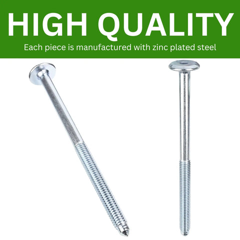 Ace Quality Long Replacement Screws For Sturdy Bed Frame Daybed And Folding Gateleg Table Furniture Hardware Pack Of Eight zinc plated steel screws