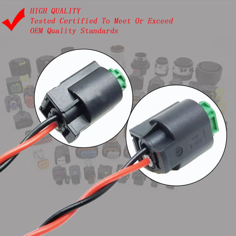 Straight Up Engine Coolant Temperature Sensor Harness Connector Plug showing electrical wiring details for replacement part.
