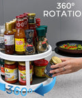 Small 4 Inch Acrylic Lazy Susan Rotation Organizer for Kitchen Countertop Cabinets Spice Rack Makeup and Cake Decorating Storage Spins Smoothly with Ball Bearing displaying spices