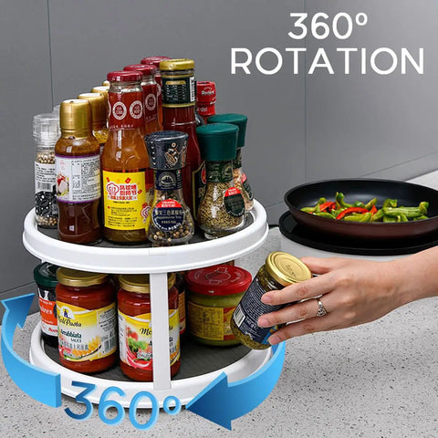 Small 4 Inch Acrylic Lazy Susan Rotation Organizer for Kitchen Countertop Cabinets Spice Rack Makeup and Cake Decorating Storage Spins Smoothly with Ball Bearing displaying spices