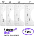 T Shirt Alignment Ruler Kit For Vinyl Designs 4 Piece PVC Ruler Set For Centering Graphics On T Shirts Heat Press Accessories Includes Adult Youth Toddler And Infant Sizes Durable Reusable.