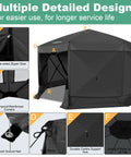 Pop Up Gazebo 15 By 15 Foot Canopy Tent With Sidewalls Screened In For Outdoor Parties And Camping, Easy No Tool Setup, Portable Backyard Shelter, Fits 12 To 15 People, Black.