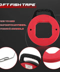 NATGAI 100FT Fish Tape Hand Wire Puller, 1/8 Inch Wide By 1/16 Thick, red composite tape with handle for easy wire pulling.