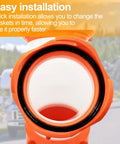 RV Sewer Hose Gasket Set Six Pack Replacement Seals For Universal Fittings, Fits RhinoFLEX Revolution And Easy Slip Hoses, No Mess Leak Free Bayonet Seals For Camper RV Travel Trailer Sewer Lines. black rubber gasket in orange RV bayonet fitting
