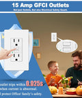 Legit Heavy Duty 20 Pack 15A GFCI Outlets With Bright LED Indicator For Indoor Outdoor Wall Mount White ETL Certified Electrical Receptacles No Sweat Install, featuring LED safety indicators.