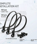 100 Pack Eight Inch Black Zip Ties With Screw Hole And M4 Screws, Beefy 75 Lbs Heavy Duty Mountable Head Cable Ties, Nylon Wire Organizer