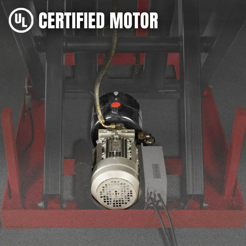 UL certified motor of Heavy Duty 4400 Lb Electric Hydraulic Double Scissor Lift Table With 70.1 Inch Lift