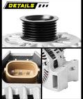 Replacement 110A 12V Alternator For Mazda 5 2008 2009 2010 Grand Touring Sport Touring 2 3L L4 Clockwise 6 Groove Pulley OE
