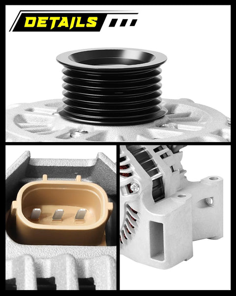 Replacement 110A 12V Alternator For Mazda 5 2008 2009 2010 Grand Touring Sport Touring 2 3L L4 Clockwise 6 Groove Pulley OE