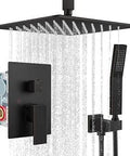 Ceiling Mount Shower System With Rain Showerhead And Handheld Sprayer High Pressure Heavy Duty All Metal Brass Valve 12 Inch Bronze