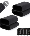 Elastic Handheld Microphone Sleeve For Rode Wireless GO II ME PRO System, Easy Clip On Accessory, shown with SM58 mic and system