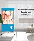 Infographic showing Portable Clothes Dryer 110V 1000W Electric Dryer With Double Layer Stackable Stainless Steel Design in use